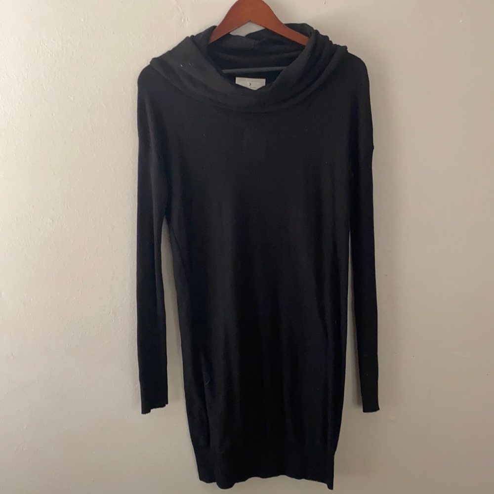 Cowl neck sweater dress